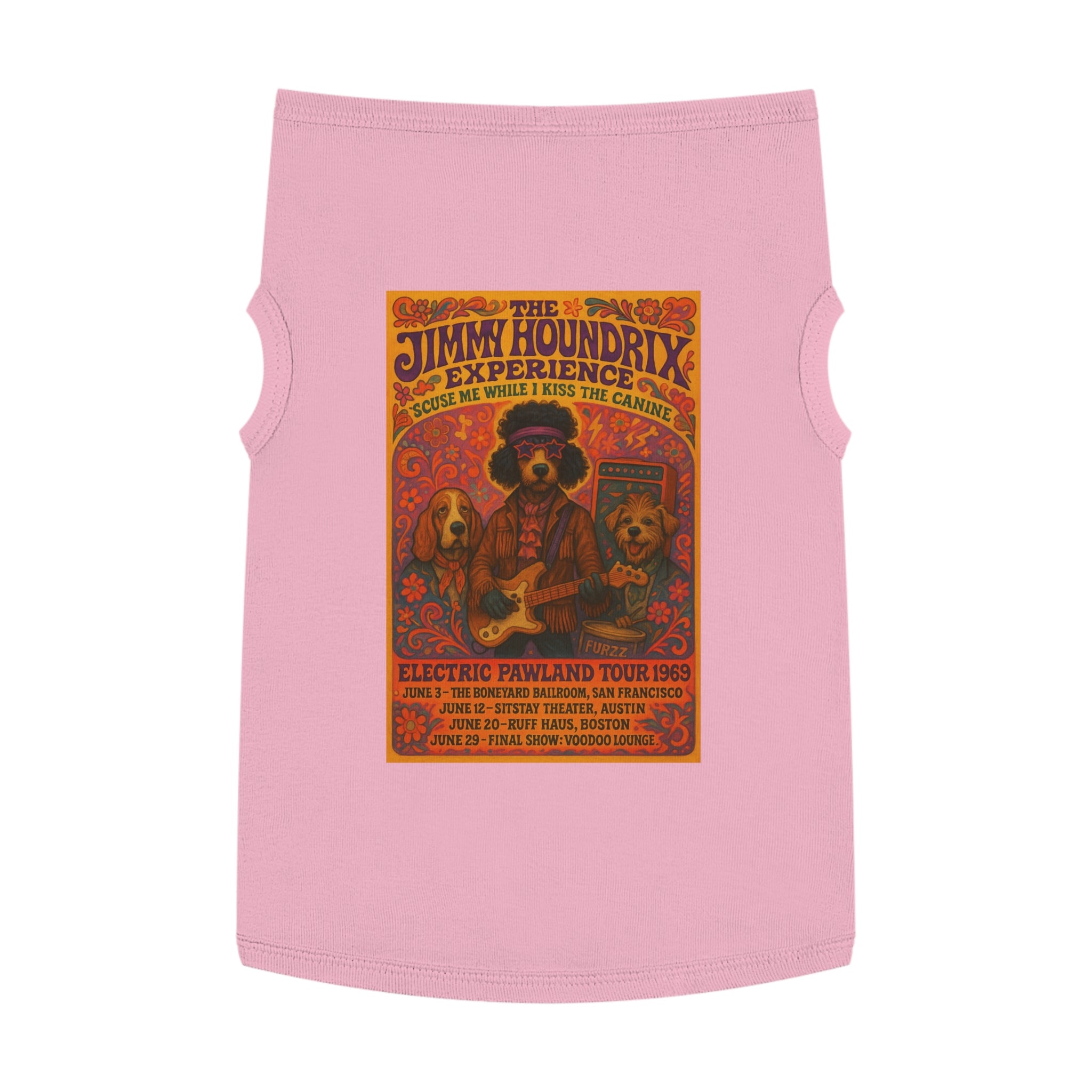 Jimi Houndrix Pet Tank -- Funny Fleetwood Mac Parody Shirt for Dog Lovers